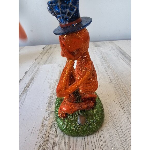 Inter-american glitter skeleton bobble Halloween decor unique pumpkin sparkle se - Picture 2 of 7